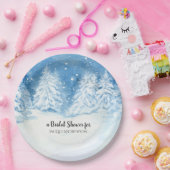 ブライダルシャワーのパーティー|の降雪の森林雪の木 ペーパープレート (パーティー)