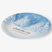 ブライダルシャワーのパーティー|の降雪の森林雪の木 ペーパープレート (アングル)