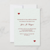 ブライダルシャワーのビンゴの招待 招待状 (裏面)