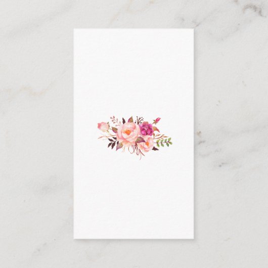 ブライダルシャワーのピンクの花の登録の挿入物カード エンクロージャーカード (裏面)