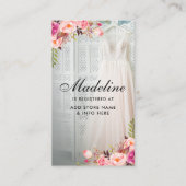 ブライダルシャワーのピンクの花の登録の挿入物カード エンクロージャーカード (正面)
