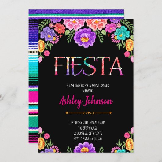 ブライダルシャワーのフェスタのパーティの招待状 招待状 (正面/裏面)
