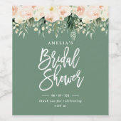 ブライダルシャワーのフローラの葉の贈り物 ワインラベル (シングルラベル)