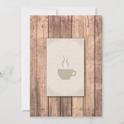 ブライダルシャワーのブランチの友人のコーヒー素朴な招待 招待状 (裏面)