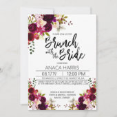 ブライダルシャワーのブランチ-花嫁が付いているブランチ 招待状 (正面)