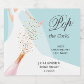 ブライダルシャワーのポップコルク スパークリングワインラベル (シングルラベル)