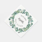 ブライダルシャワーのユーカリグリーンリース スタンダードランチョンナプキン (角)