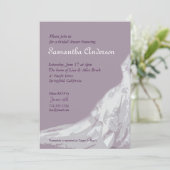 ブライダルシャワーのラベンダー: 花嫁衣装 招待状 (スタンド正面)