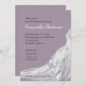 ブライダルシャワーのラベンダー: 花嫁衣装 招待状 (正面/裏面)