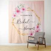ブライダルシャワーのローズゴールドとピンクの花 タペストリー (インサイチュ)