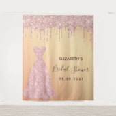 ブライダルシャワーのローズゴールドのグリッターが上品にきらめく タペストリー (正面)