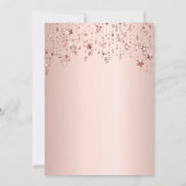 ブライダルシャワーのローズゴールドの星 招待状 (裏面)