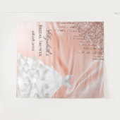 ブライダルシャワーのローズゴールドホワイトドレス名前 タペストリー (正面(横))