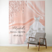 ブライダルシャワーのローズゴールドホワイトドレス名前 タペストリー (インサイチュ)