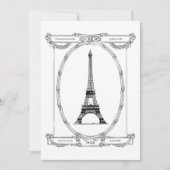 ブライダルシャワーのヴィンテージのパリのエレガントな郵便はがき 招待状 (正面)