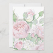 ブライダルシャワーのヴィンテージの自転車のバスケットのピンクのバラ 招待状 (裏面)