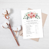 ブライダルシャワーの価格当てゲームカード エンクロージャーカード