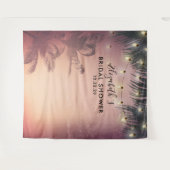 ブライダルシャワーの写真用背景 夏のヤシの木 タペストリー (正面(横))