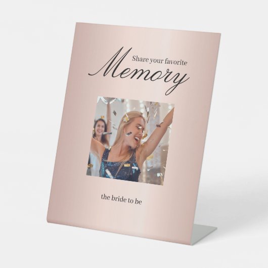 ブライダルシャワーの写真 ローズゴールドで思い出をシェア 台座サイン (正面)