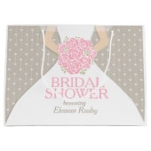 ブライダルシャワーの名前入りなギフトバッグ ラージペーパーバッグ (正面)