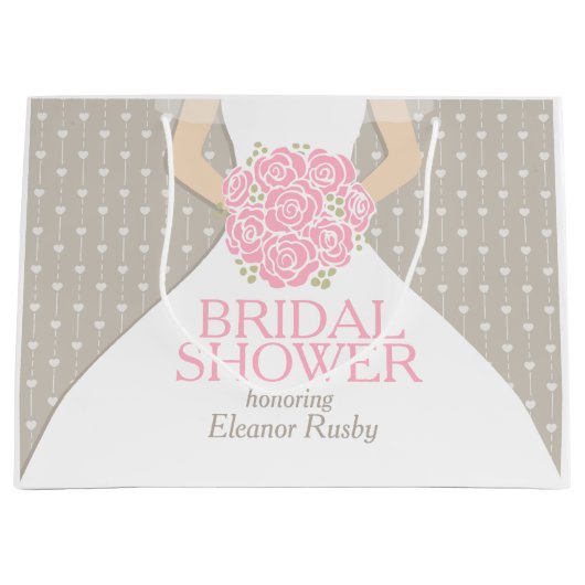 ブライダルシャワーの名前入りなギフトバッグ ラージペーパーバッグ (正面)