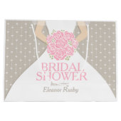 ブライダルシャワーの名前入りなギフトバッグ ラージペーパーバッグ (裏面)