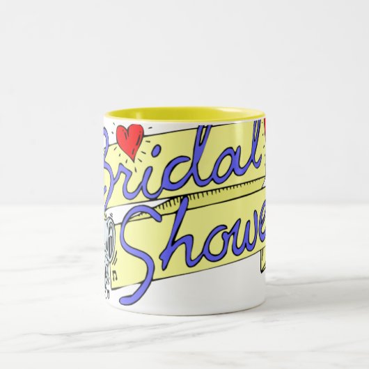 ブライダルシャワーの好意のマグ ツートーンマグカップ (中央)
