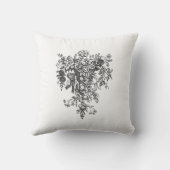 ブライダルシャワーの好意の花バスケットの黒 クッション (裏面)