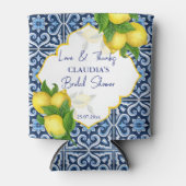 ブライダルシャワーの好意ギフト青いタイルのレモンAmalfi 缶クーラー (正面)