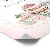 ブライダルシャワーの好意サイン – 茶パーティーテーマ ポスター (角)