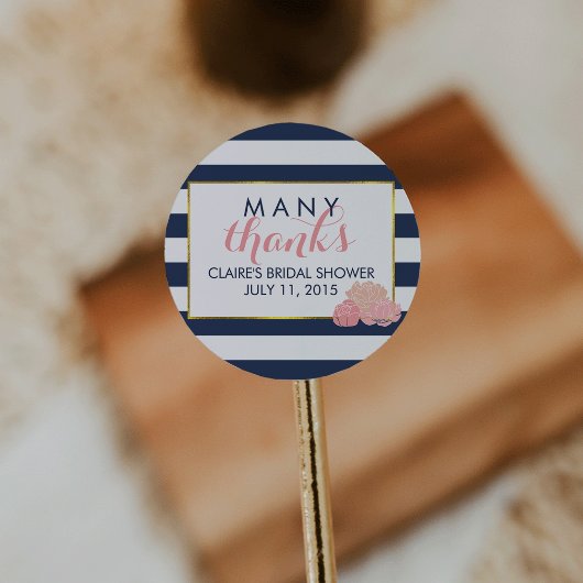 ブライダルシャワーの好意スティッカーズミッドナイト赤面牡丹 ラウンドシール