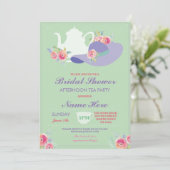 ブライダルシャワーの帽子のバチェロレッテのお茶会の招待 招待状 (スタンド正面)