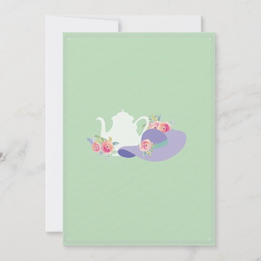 ブライダルシャワーの帽子のバチェロレッテのお茶会の招待 招待状 (裏面)