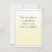 ブライダルシャワーの平らなサンキューカード サンキューカード (裏面)