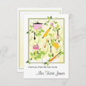 ブライダルシャワーの平らなサンキューカード サンキューカード (正面/裏面)