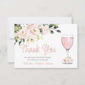 ブライダルシャワーの感謝カード　ブラッシュフラワーズ サンキューカード (正面)