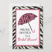 ブライダルシャワーの招待のシマウマ、ヒョウ「nの傘 招待状 (正面)