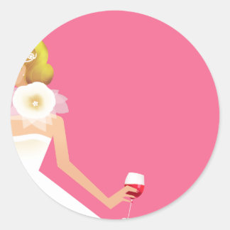 ブライダルシャワーの招待のステッカー ラウンドシール