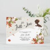 ブライダルシャワーの招待の素朴な服は恋に落ちます 招待状 (スタンド正面)