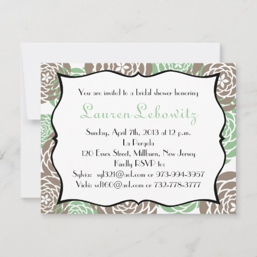 ブライダルシャワーの招待はのためのlauren 招待状 (正面)