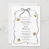 ブライダルシャワーの招待を意図した手書き 招待状 (正面)