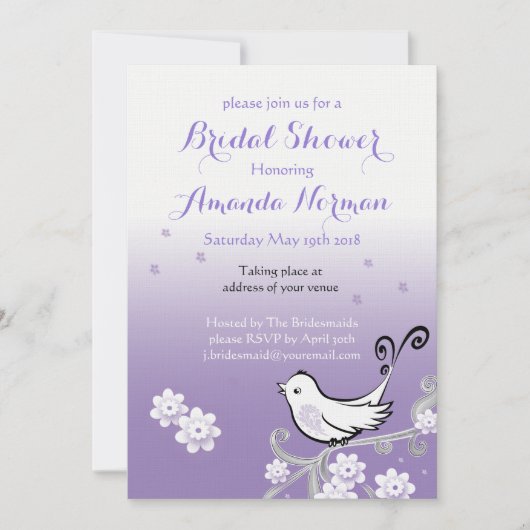 ブライダルシャワーの招待を結婚しているパステル調の仲の良い恋人同士 招待状 (正面)