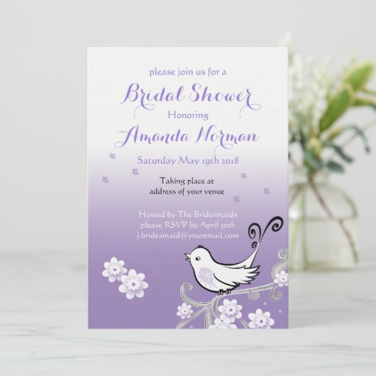 ブライダルシャワーの招待を結婚しているパステル調の仲の良い恋人同士 招待状 (スタンド正面)