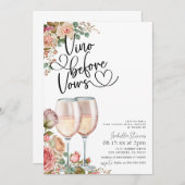ブライダルシャワーの招待を誓う前にVino 招待状 (正面/裏面)