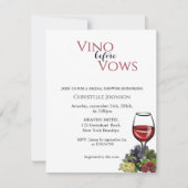 ブライダルシャワーの招待を願う前にVino 招待状 (正面)