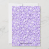 ブライダルシャワーの招待客の新郎新婦パープルきらきら光るさん 招待状 (裏面)