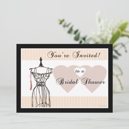 ブライダルシャワーの招待状のヴィンテージのマネキン 招待状 (スタンド正面)