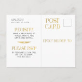 ブライダルシャワーの招待状の郵便はがきのアールデコGatsby インビテーションポストカード (裏面)