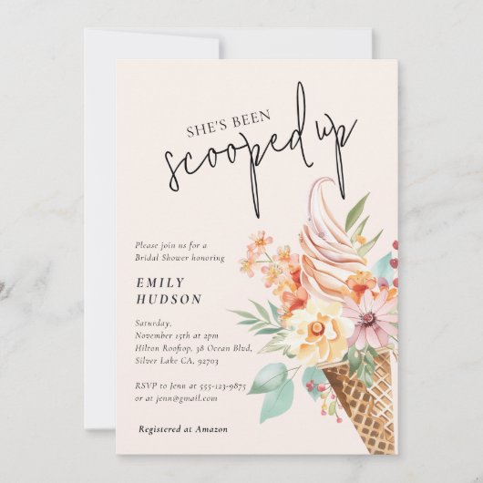 ブライダルシャワーの招待状を奪われた 招待状 (正面)