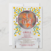 ブライダルシャワーの招待状を焼く 招待状 (正面)